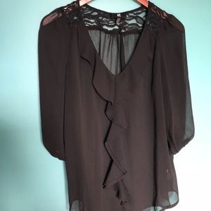 IZ Byer lace embellishment blouse